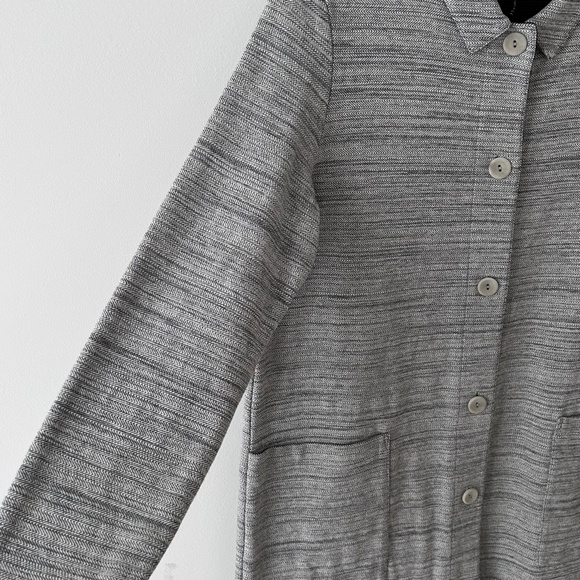Eileen Fisher Gray Organic Cotton Coat - Picture 7 of 16